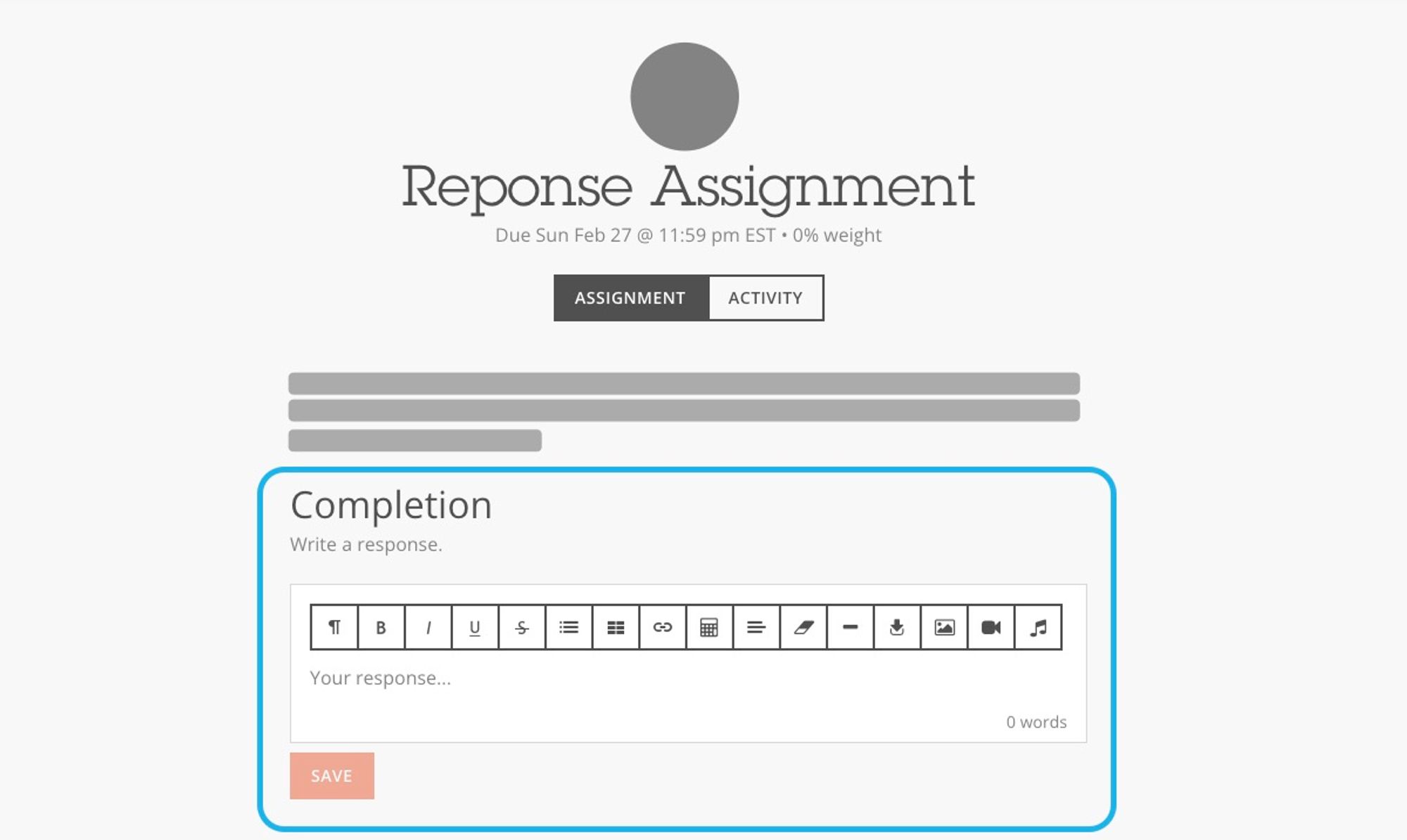 Image of response assignment