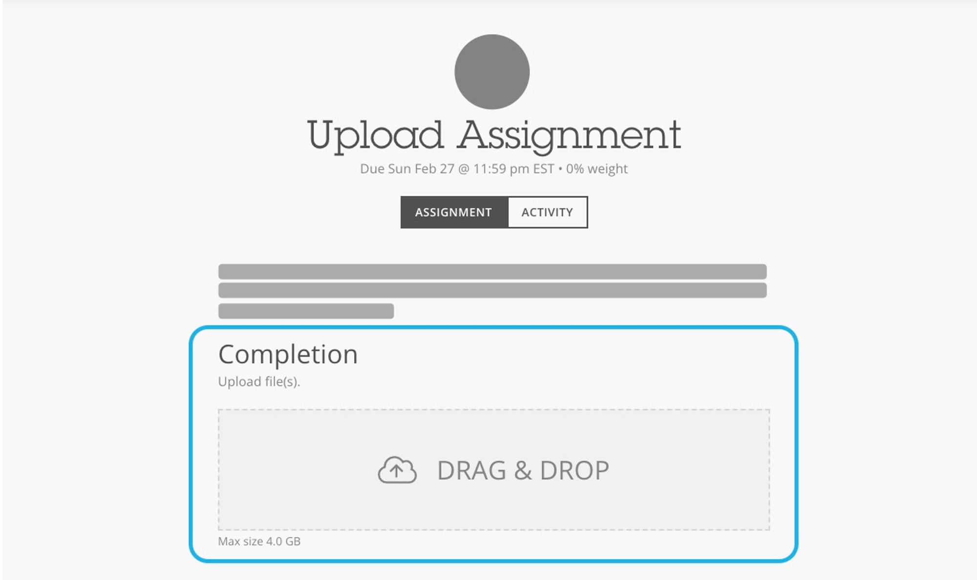 Image of upload assignment